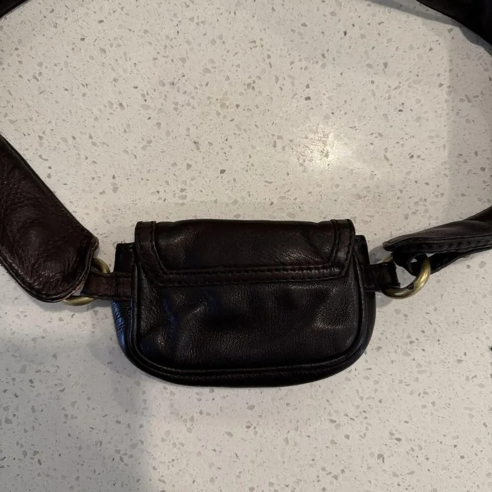 Vintage Marc By Marc Jacobs Dark Brown Leather Waist Pack Belt Bag Y2K 2000s